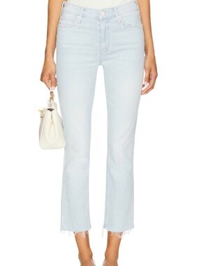 MOTHER Denim The Mid Rise Dazzler Crop Fray Jeans in Ahead Of It's Time NWT 30